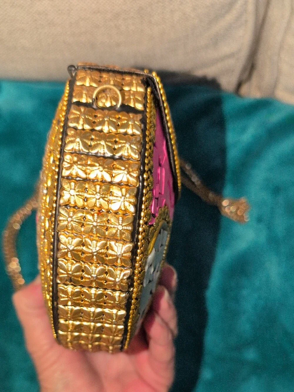 Ramla Beverly Hills Handmade Mosaic Crossbody Clutch Bag